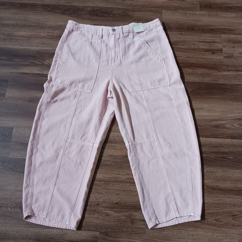 Universal Threads Easy Barrel Leg Jeans Pink Denim Size 17 Juniors New